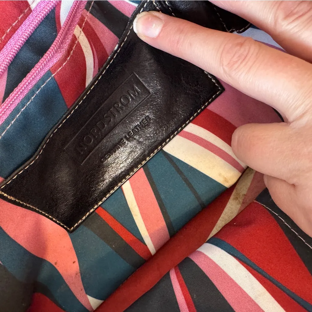 Nordstrom Black Leather Y2K Shoulder Bag Handbag Purse Vintage Women’s Damaged - Image 5