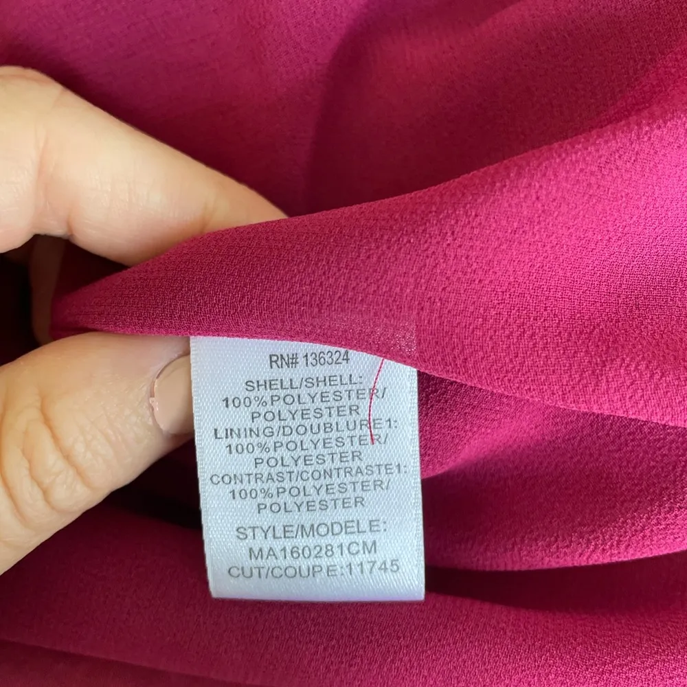 Halston Heritage Berry One shoulder evening gown formal bridesmaid winter - Image 11