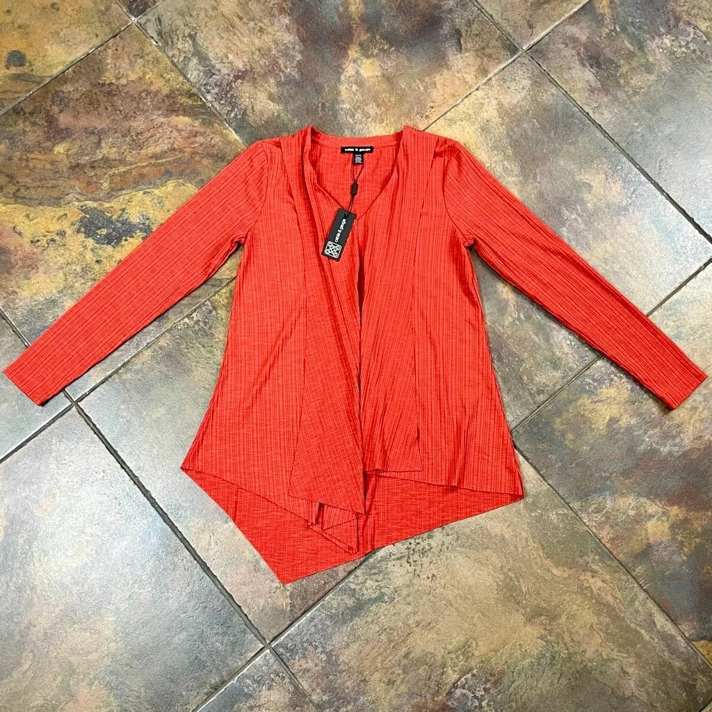 New! NWT Cable & Gauge V-neck Asymmetrical Long Sleeve Blouse Medium - Image 3