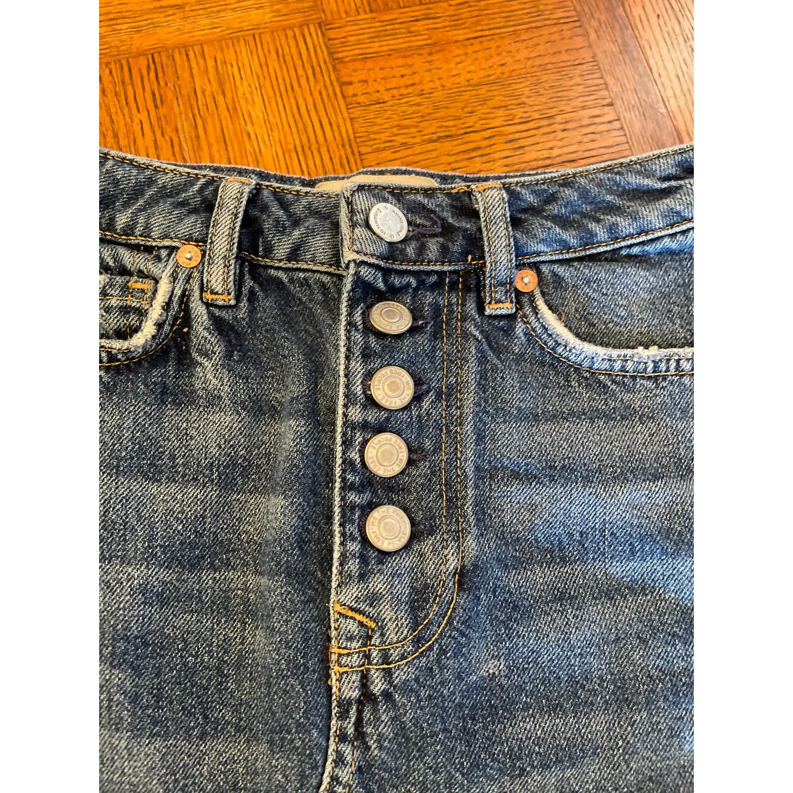 We The Free by Free People distressed denim mini skirt size 25 - Image 2