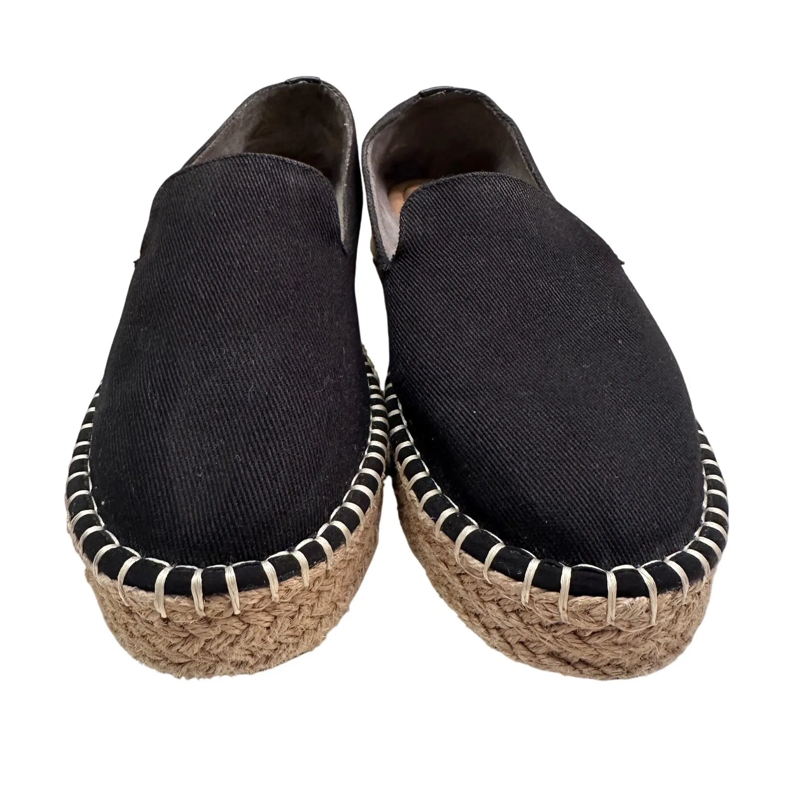 Joie Cara Platform Espadrille Black Canvas Slip On Comfort Shoe Women's Sz 10M - Image 3