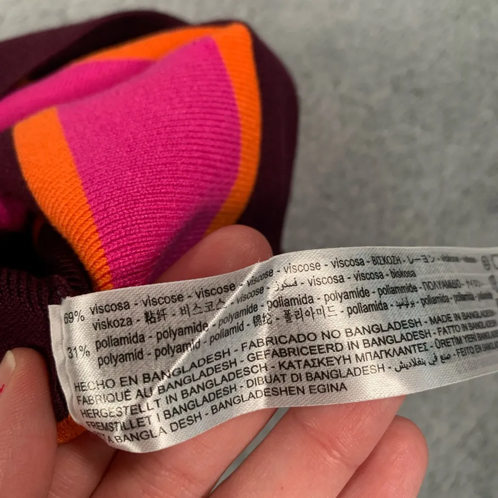 Zara Vibrant Pink and Orange Knit Top - Image 4