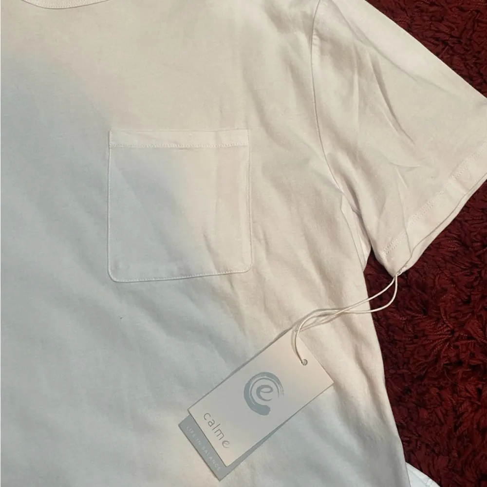 Calme by Johnny Was White Tshirt with Front Pocket - Image 49