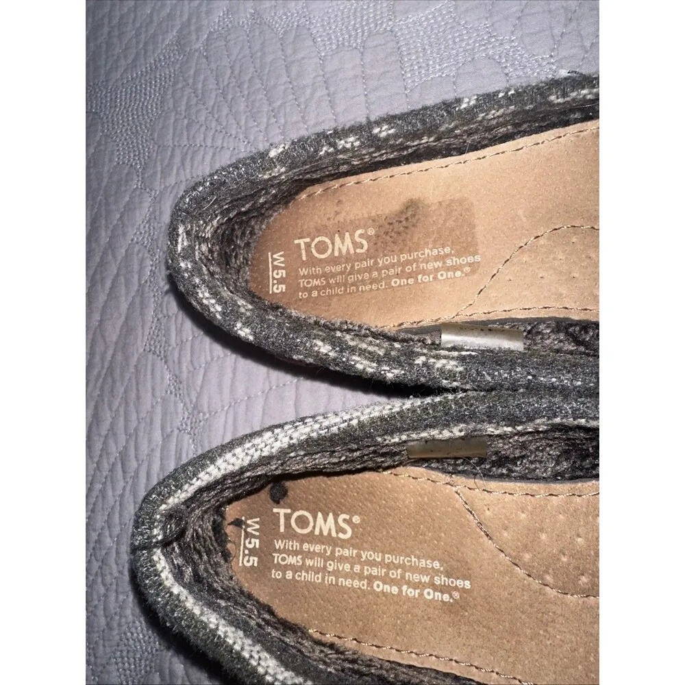 Toms Womens Sz 5.5 SlipOn Shoe Southwest Navajo Aztec Blanket Soft Fleece Inside - Image 5