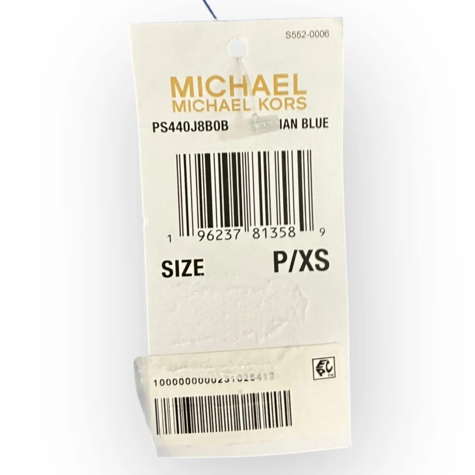 NWT Michael Kors Floral Jacquard Vest Top XS Sleeveless Open Front Blue - Image 6