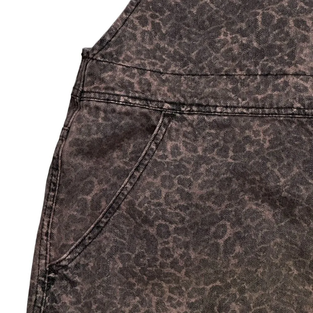 womens size 8 animal print overall jumper distressed dress denim - Image 6