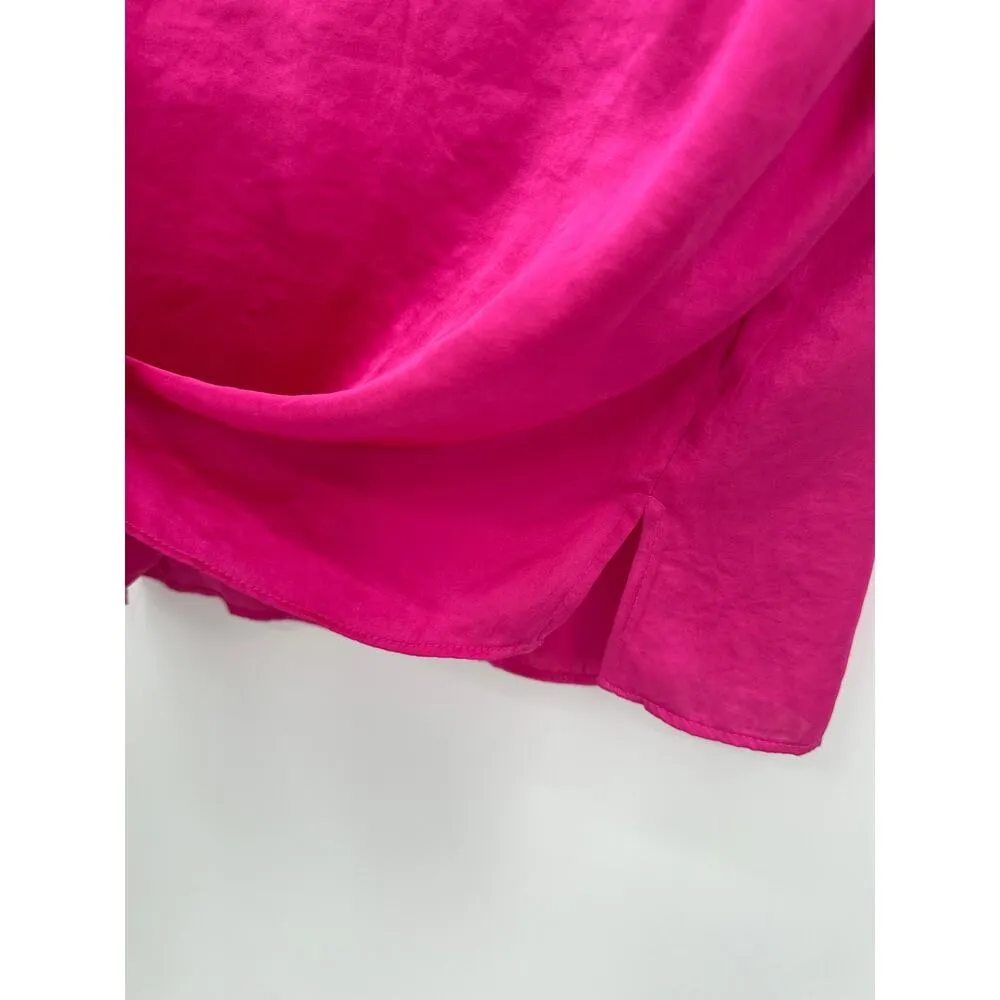 1. State Womens Barbie Pink Satin Tank Top Size Small Career Business Weekend - Image 8