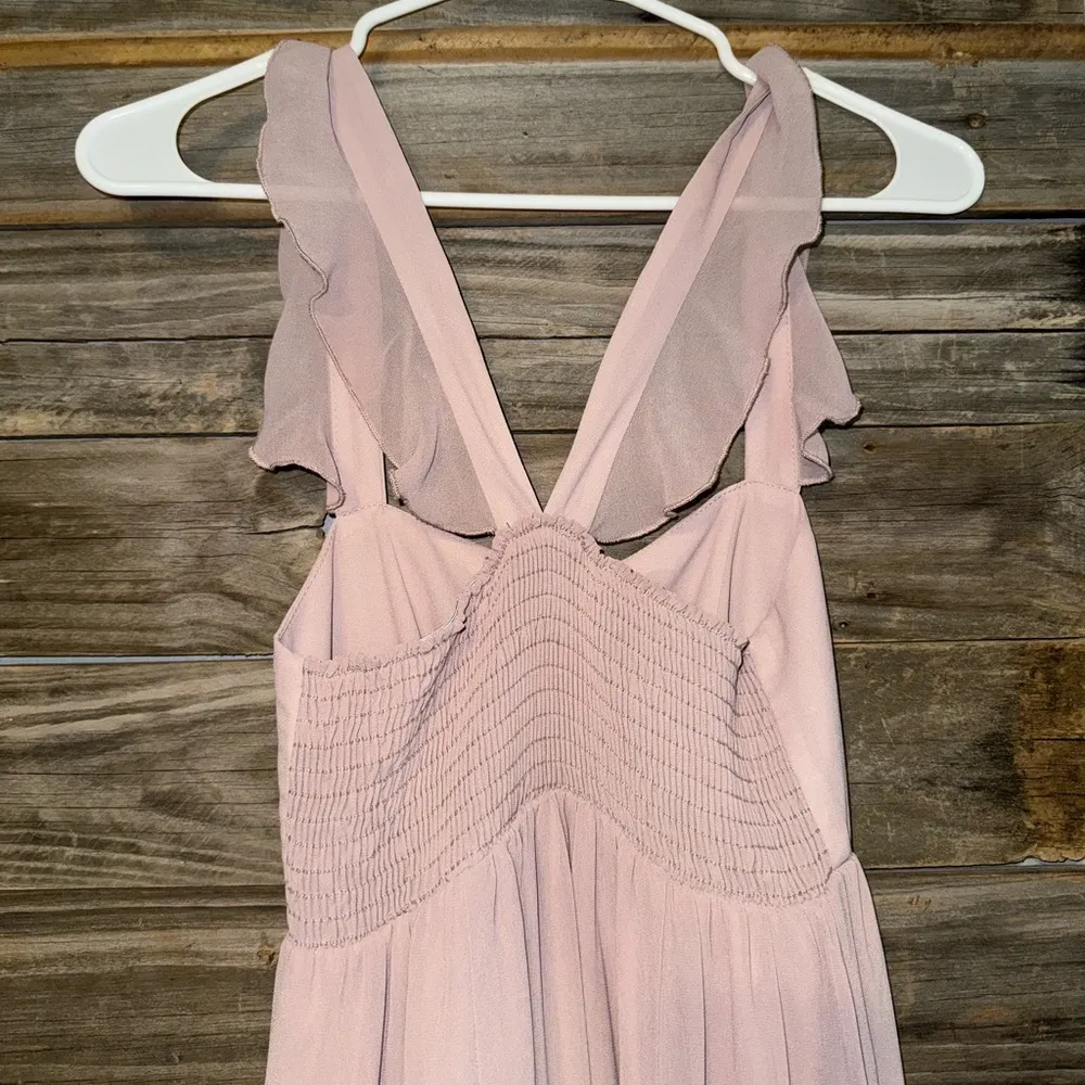 Show Me Your Mumu Xs- June Maxi Dress 
Soft Beige Chiffon color - Image 5