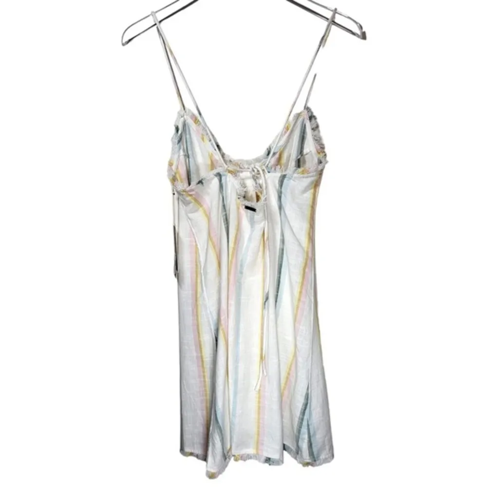 NWT Billabong x The Salty Blonde Sunny Stripes Mini Dress in Off White Combo - Image 76
