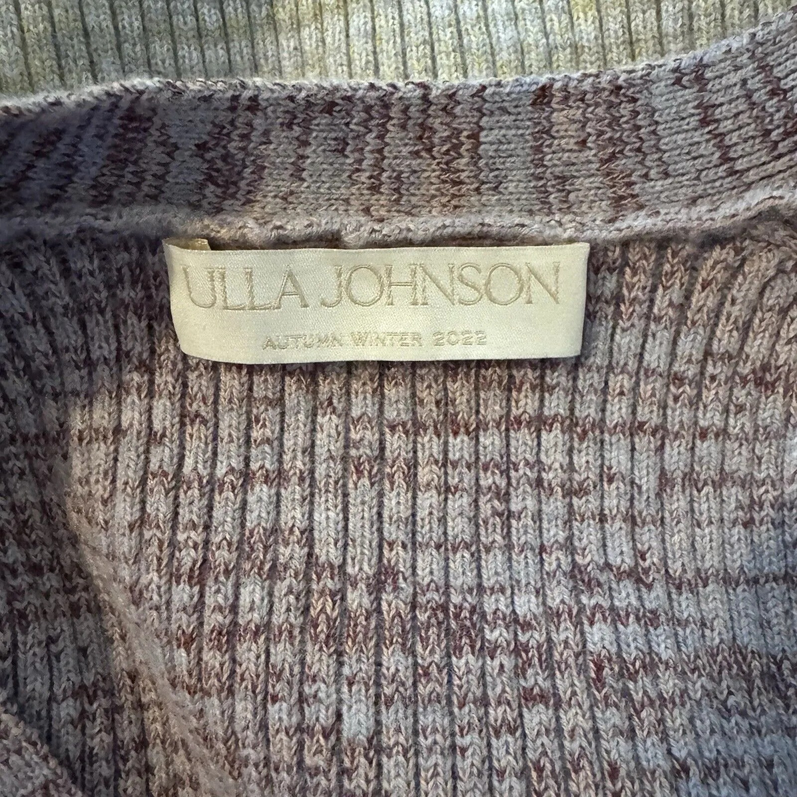 Ulla Johnson Posey Ribbed Knit Cardigan Sweater Pink Contrast Trim XS P - Image 5
