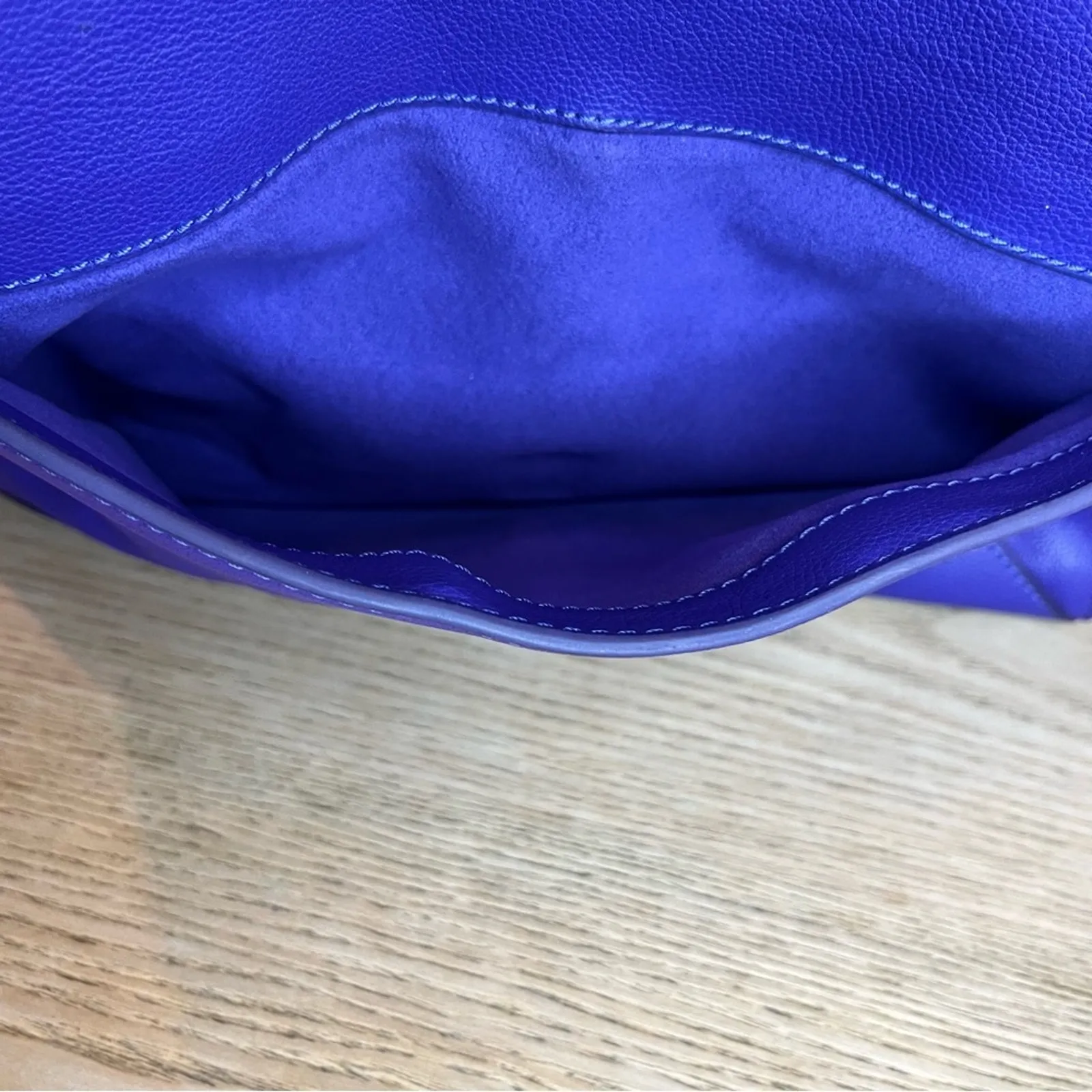 Givenchy Obsedia Medium Flap Pebbled Calfskin Satchel Purse Bag Concord Purple - Image 12