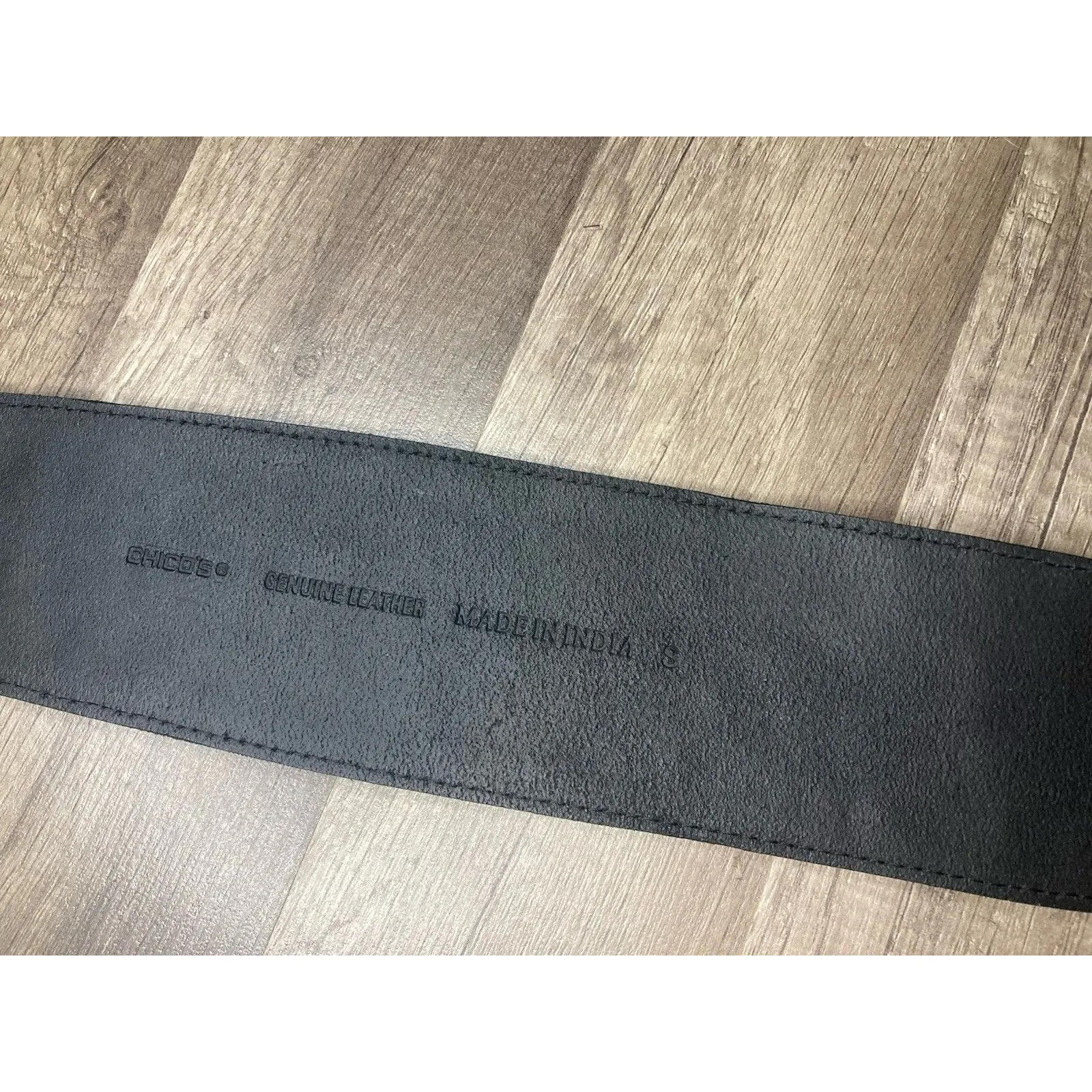 Vintage Chico's Belt S Black Chunky Embellished Suede Leather Boho Southwestern - Image 7