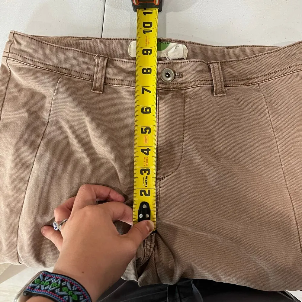 Anthropologie Tapered Utility Casual Pants Womens 28 Taupe Ankle Button Cotton - Image 9