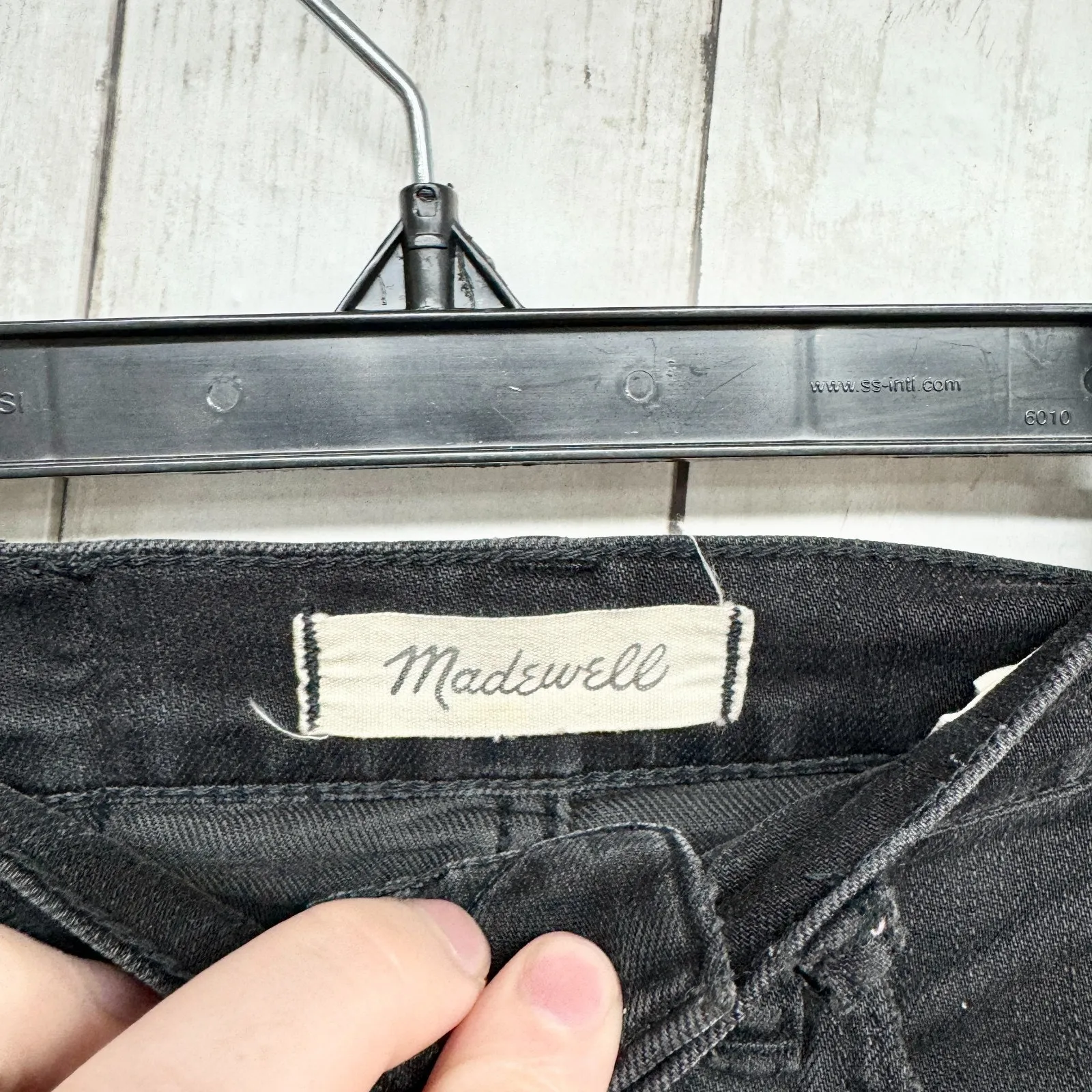 Madewell Pants Women Size 25 Black Denim Slim Wide Leg Crop Jeans Casual Y2K - Image 6