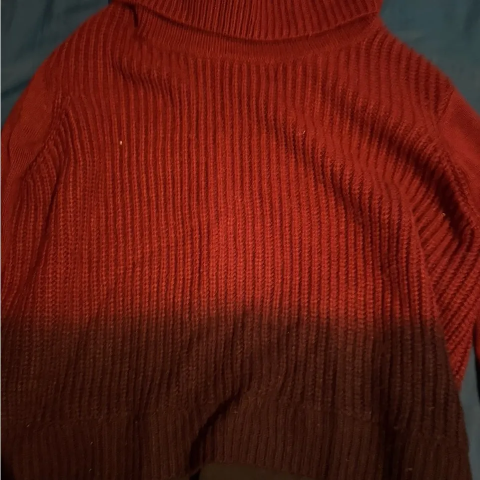 Elegant Burgundy Cowl Neck Sweater Red Size XL - Image 2