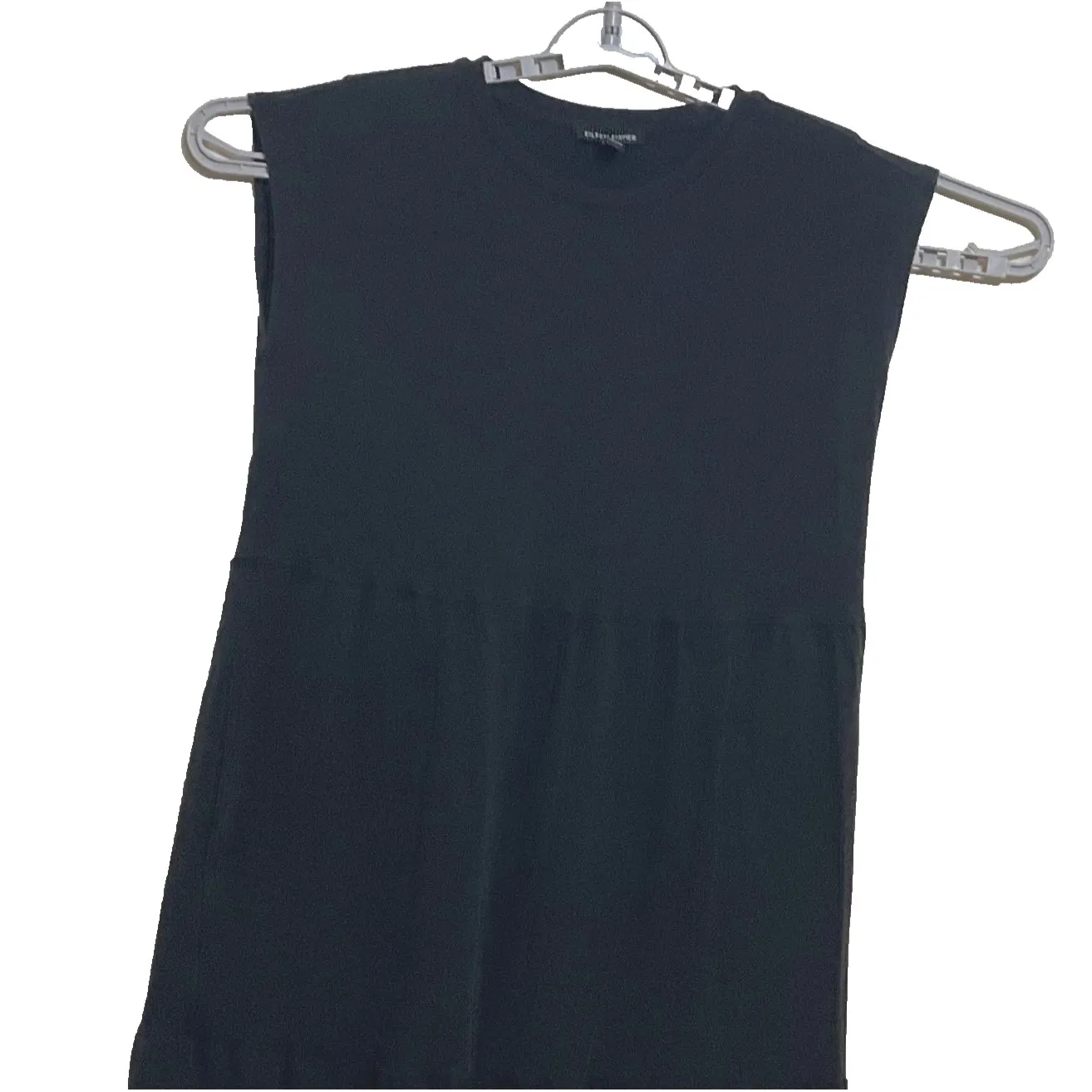 Eileen Fisher tiered‎ Knit Sleeveless Lightweight stretch black women dress  XXS - Image 3