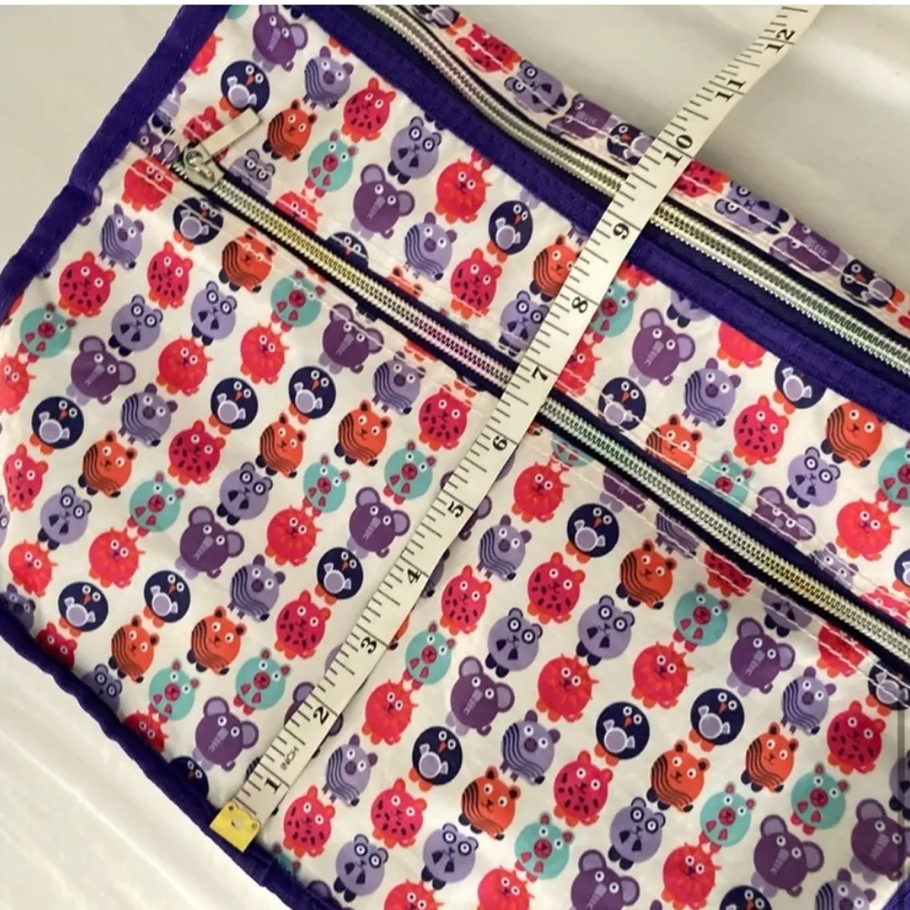 Casa di Borse Moda Italy Graphic Animal Print Crossbody Bag Purple - Image 8