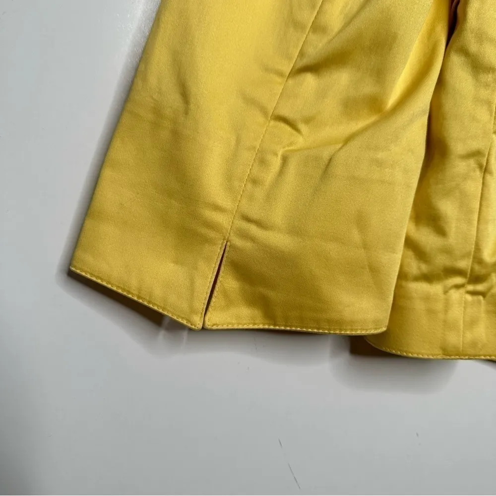 Lafayette 148 New York Yellow Two Button Cotton Blend Blazer Size 8 - Image 4