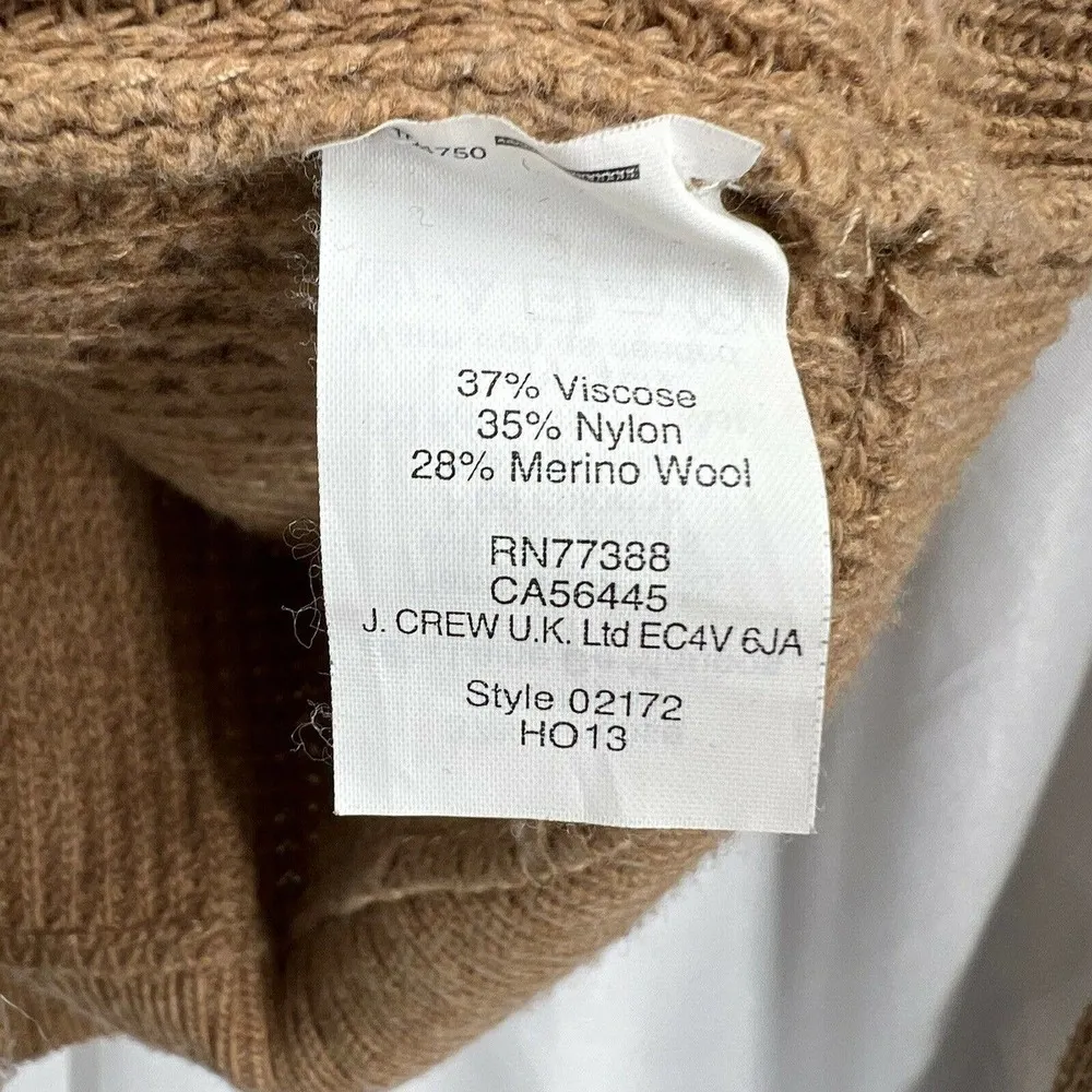 J Crew Brown Waffle Knit Round Neck Sweater XXS - Image 4