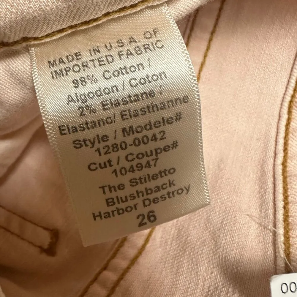 Current/Elliott The Stiletto Cropped Skinny Jean Blush Pink NEW Size 26 - Image 7