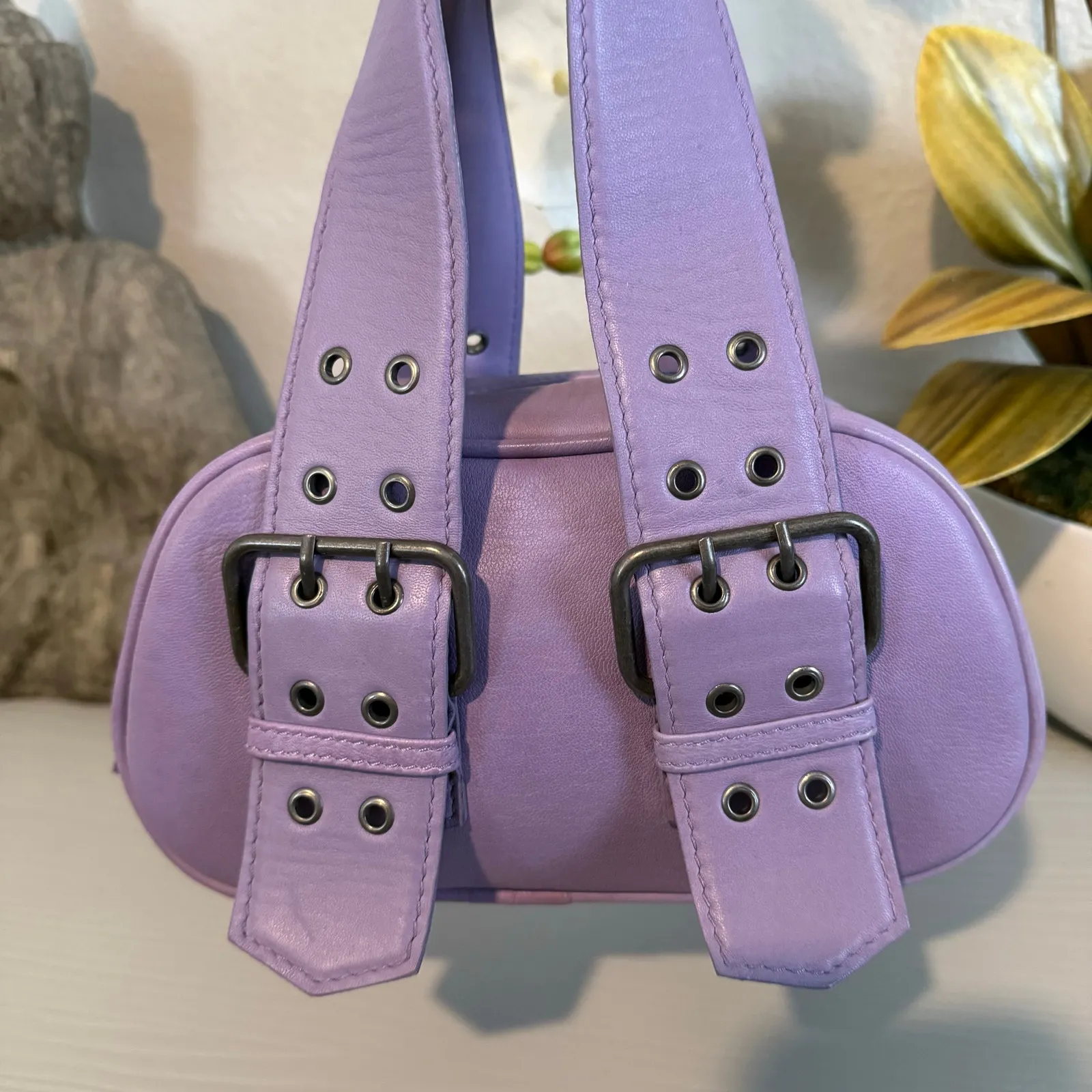Free People bag leather small handbag purse boho lilac purple lavender - Image 4
