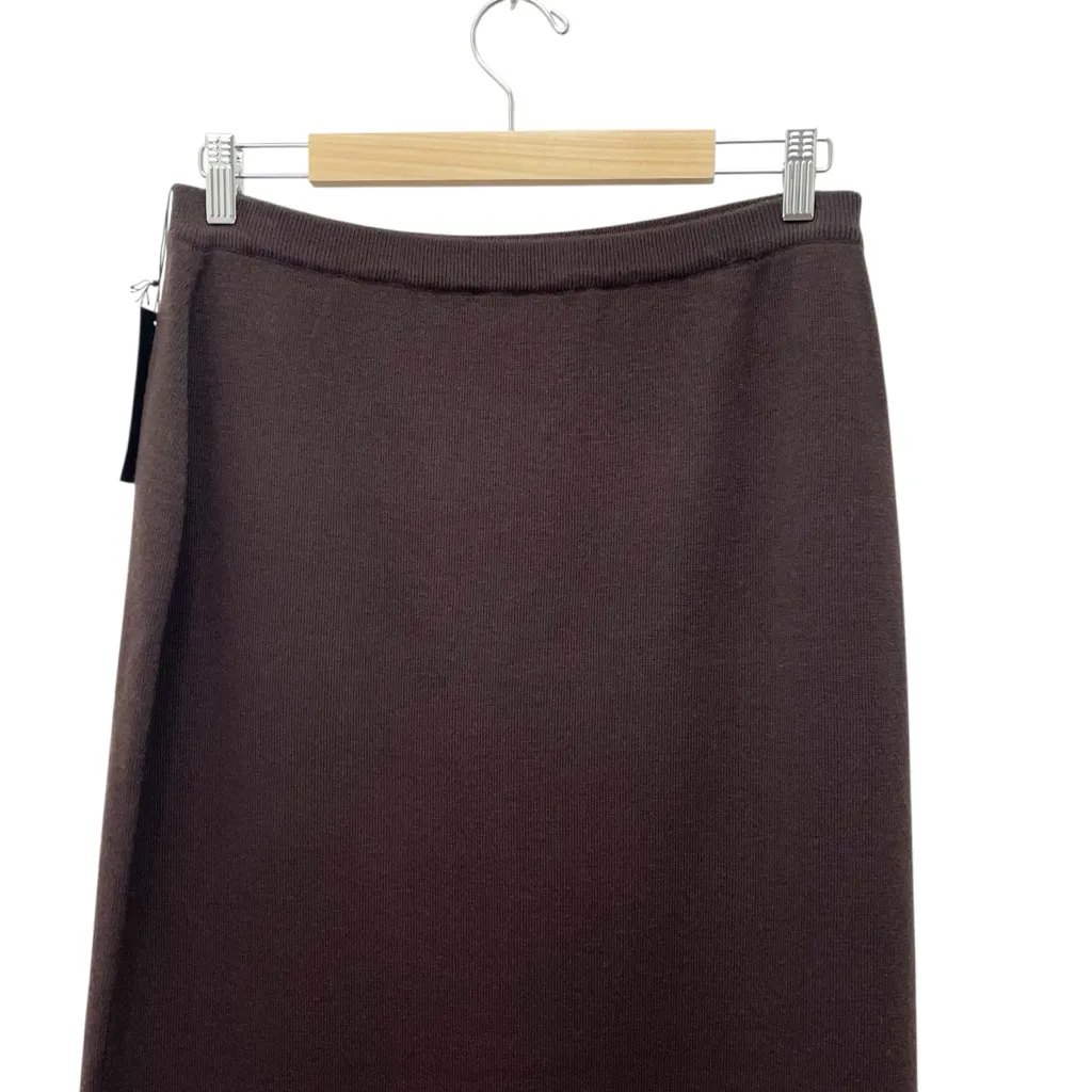 Classiques Entier Pony Brown Merino Wool Maxi Skirt XL Pull On Elastic Waist VTG - Image 6