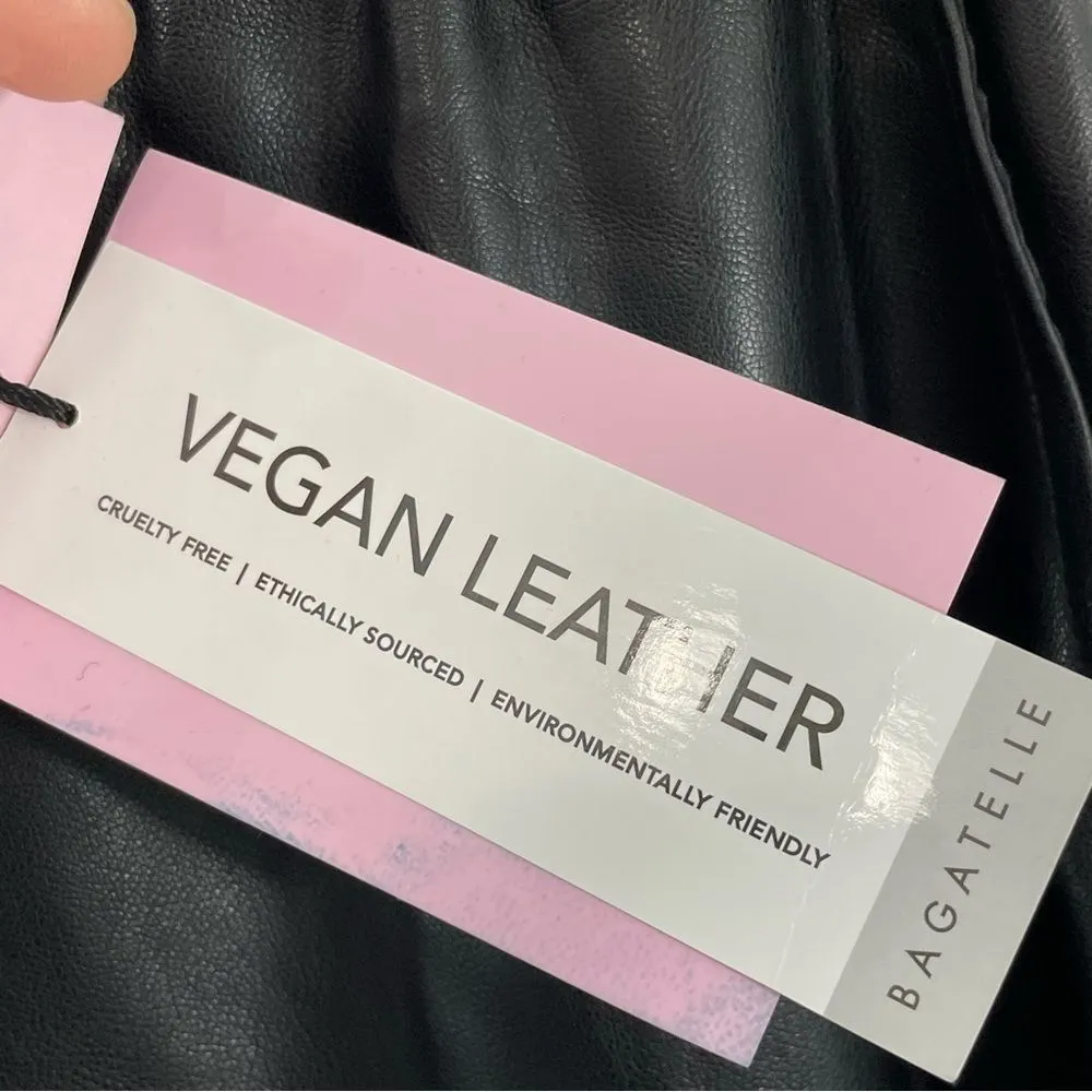 NWT Avec Les Filles Anthropologie Black Vegan Faux‎ Leather Jogger Pants Size XS - Image 11