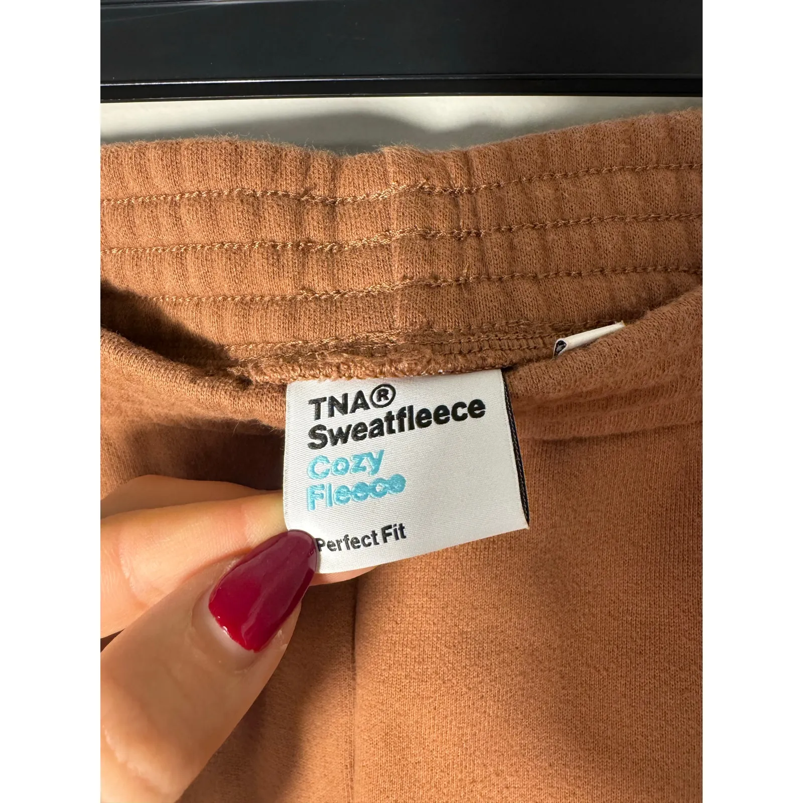 Aritzia TNA Brown Sweatfleece Cozy Fleece Perfect Hi-Rise Sweatpants S - Image 3