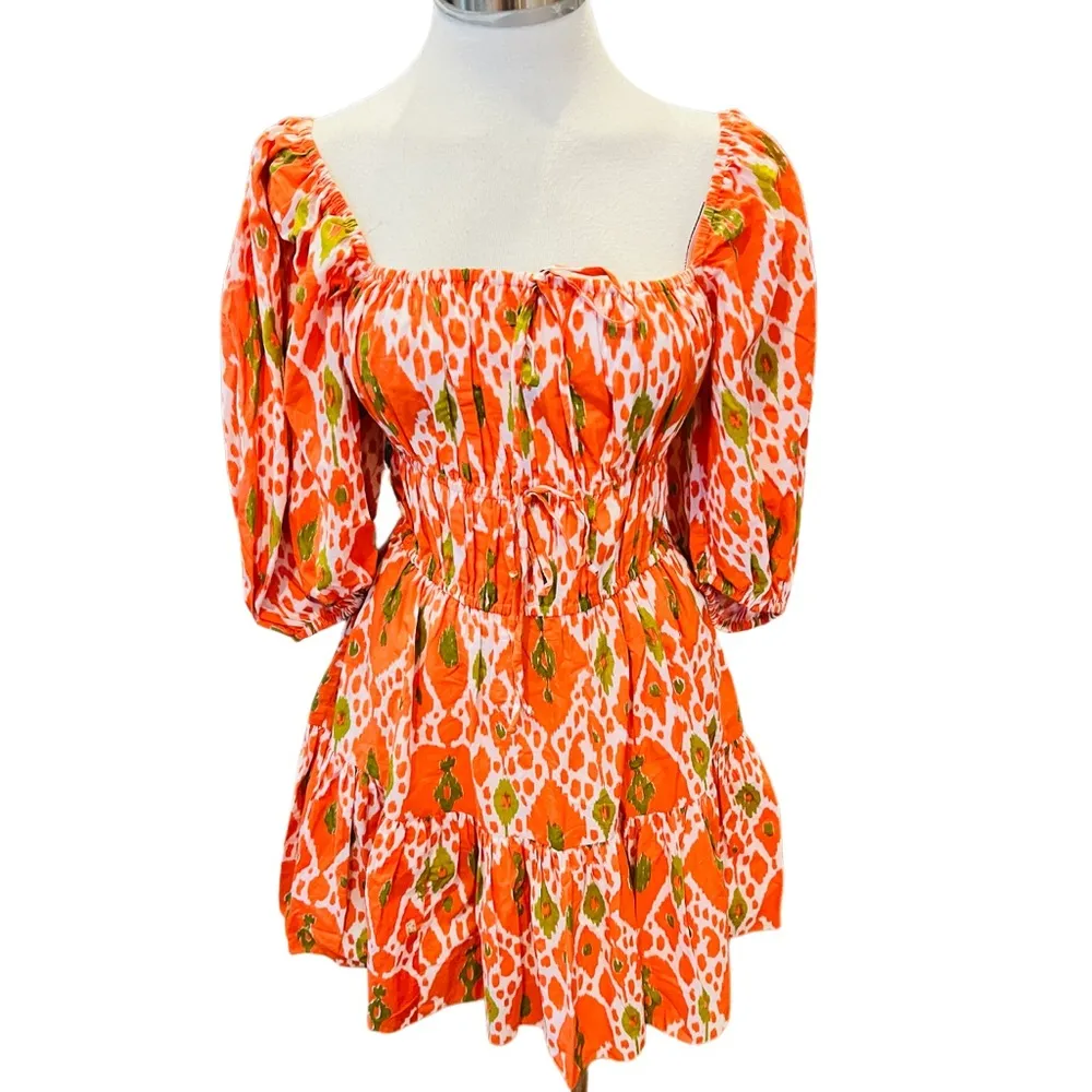 CHARINA SARTE Women's Alhambra Mini Dress Size XS NWOT Orange - Image 4