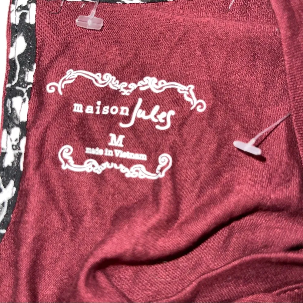 MAISON JULES RUBY WINE SUPER SOFT TIE NECK MED - Image 6