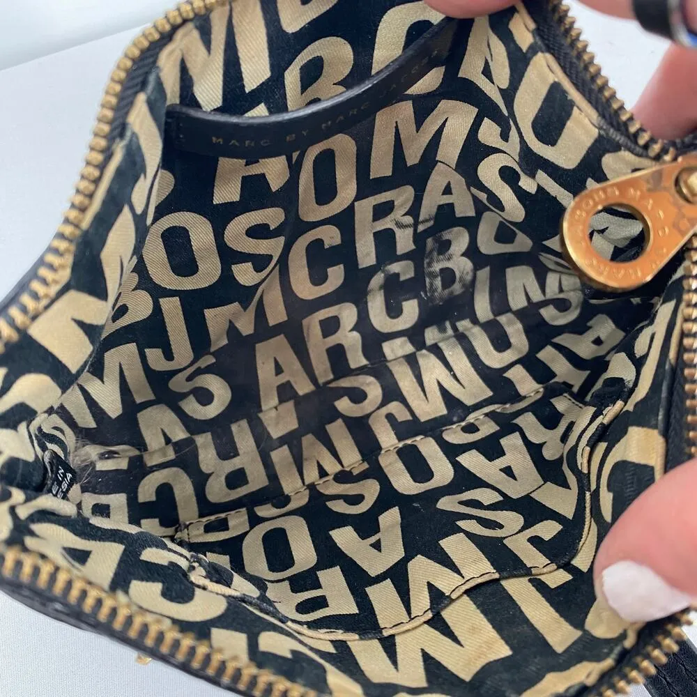 Marc Jacobs Black Leather Turnlock Double Front Pocket Crossbody Purse - Image 3