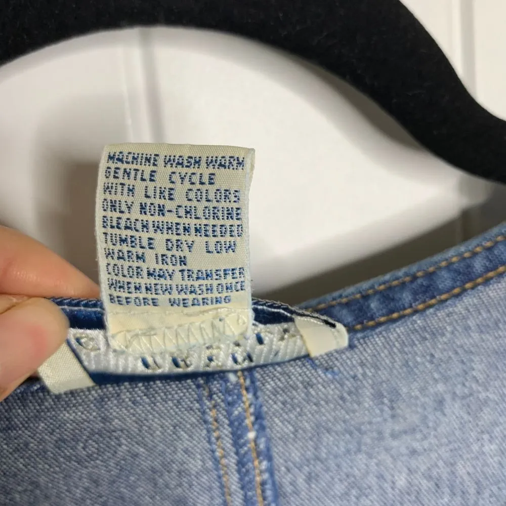 Vintage 90s Bryn Connelly Petite Denim Button Front Midi Dress Size‎ 4 country Blue Size 4P - Image 5