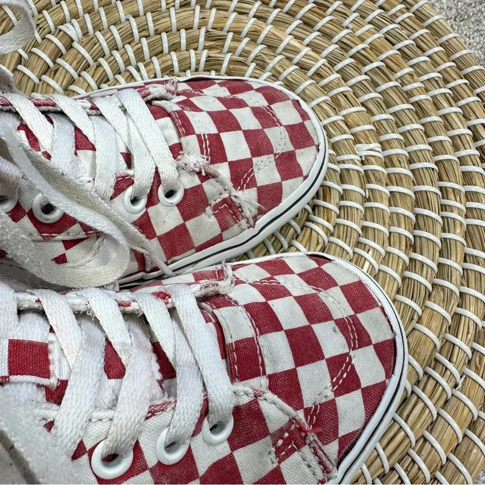 Vans Women’s Filmore High-Top Checkerboard Red Lace Up Sneakers Size 6 - Image 9