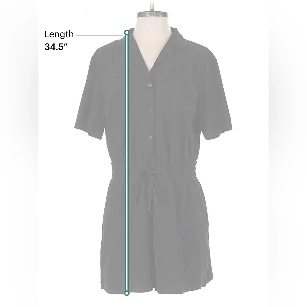 Athleta  Black Button-Up Romper medium - Image 3