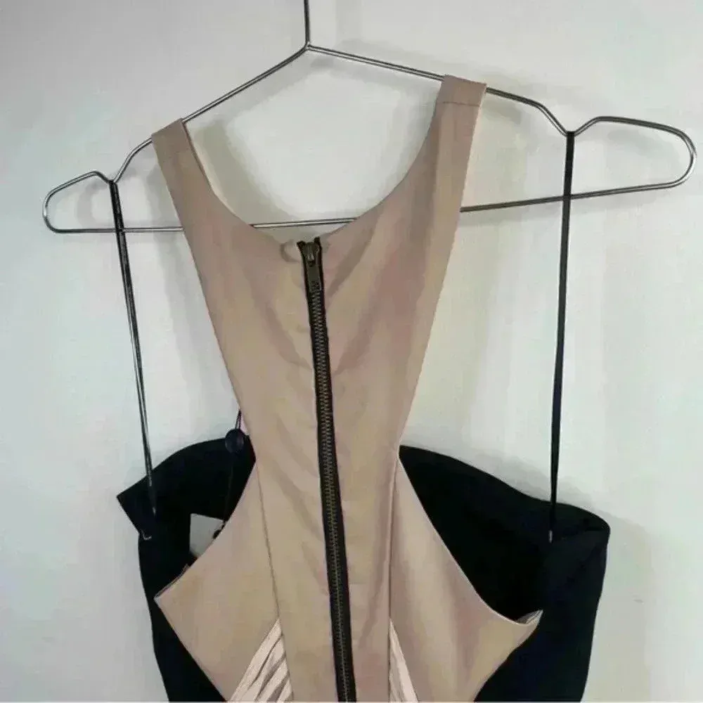 Bless'ed Are The Meek Black And Cream Status‎ Quo Cutout Mini Dress Size 2 - Image 5