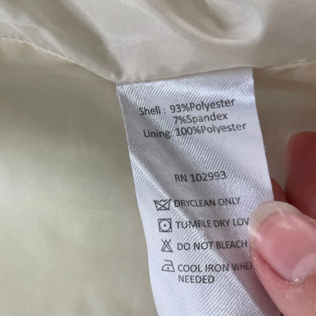 Marina Moscone Collective Vest Womens‎ Medium White Twill Long Wrap Collared - Image 5