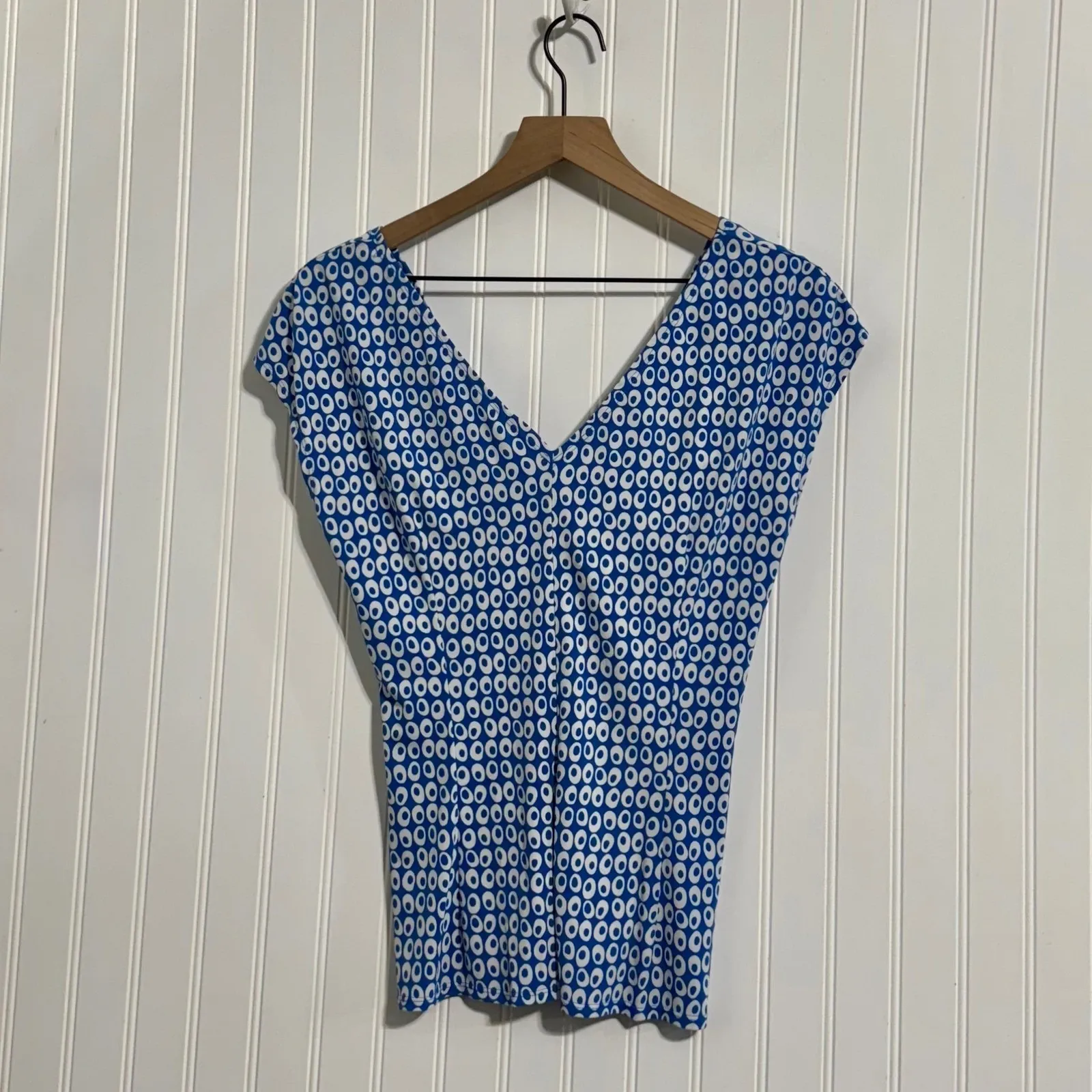 Donna Morgan Y2K Two Piece Set 12 Blue White Geometric Mod Retro Skirt Top L - Image 12