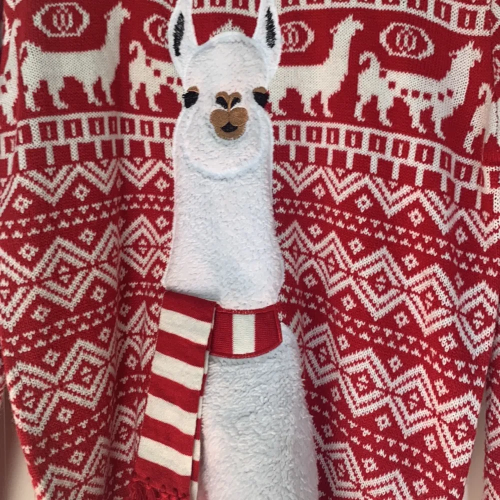 Blizzard bay red and white Llama ugly Christmas Sweater Size M - Image 2