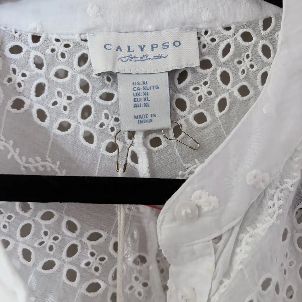 Calypso St. Barth NWT  Eyelet Blouse - Image 3