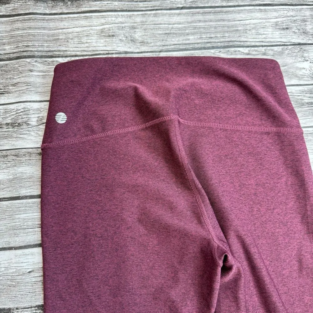 Z by Zella Women's Crop Running Leggings S SM Small Maroon Burgundy Tulip - Image 5