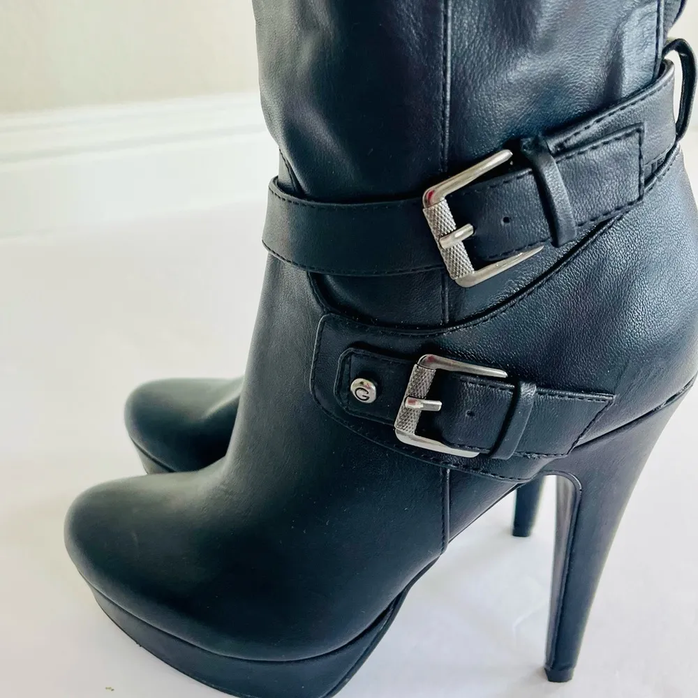 GBG By Guess Chic Black Heeled Boots Size 7.5 - Image 6