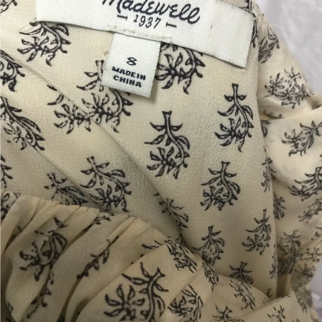 Madewell silk sun isle Moroccan floral mini dress size 8 whimsical babydoll - Image 5