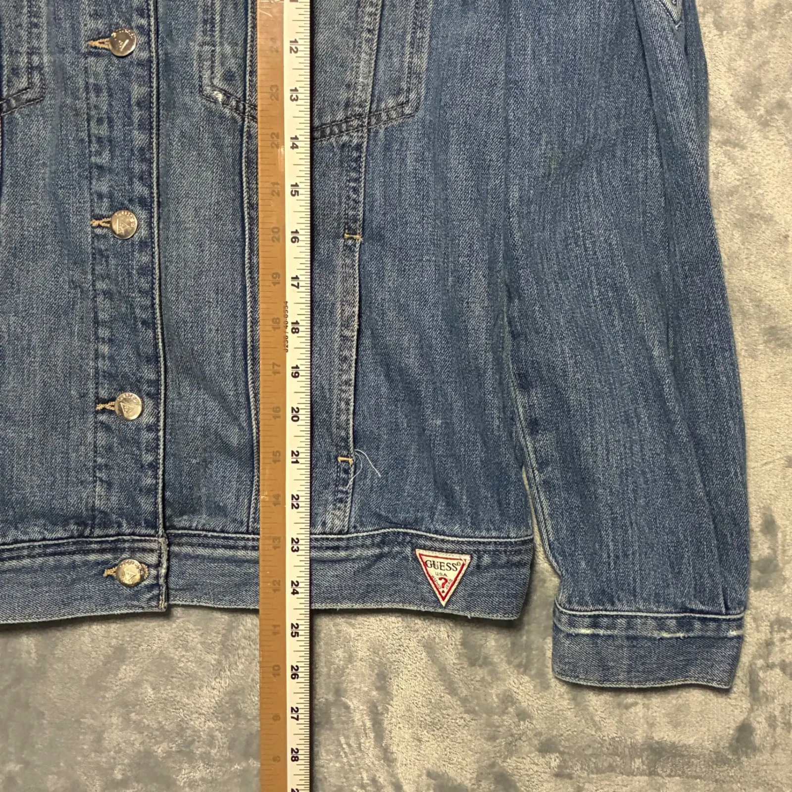 VTG Y2K Guess Jeans Denim Jacket Women's M Blue Cotton Trucker Style - Image 9