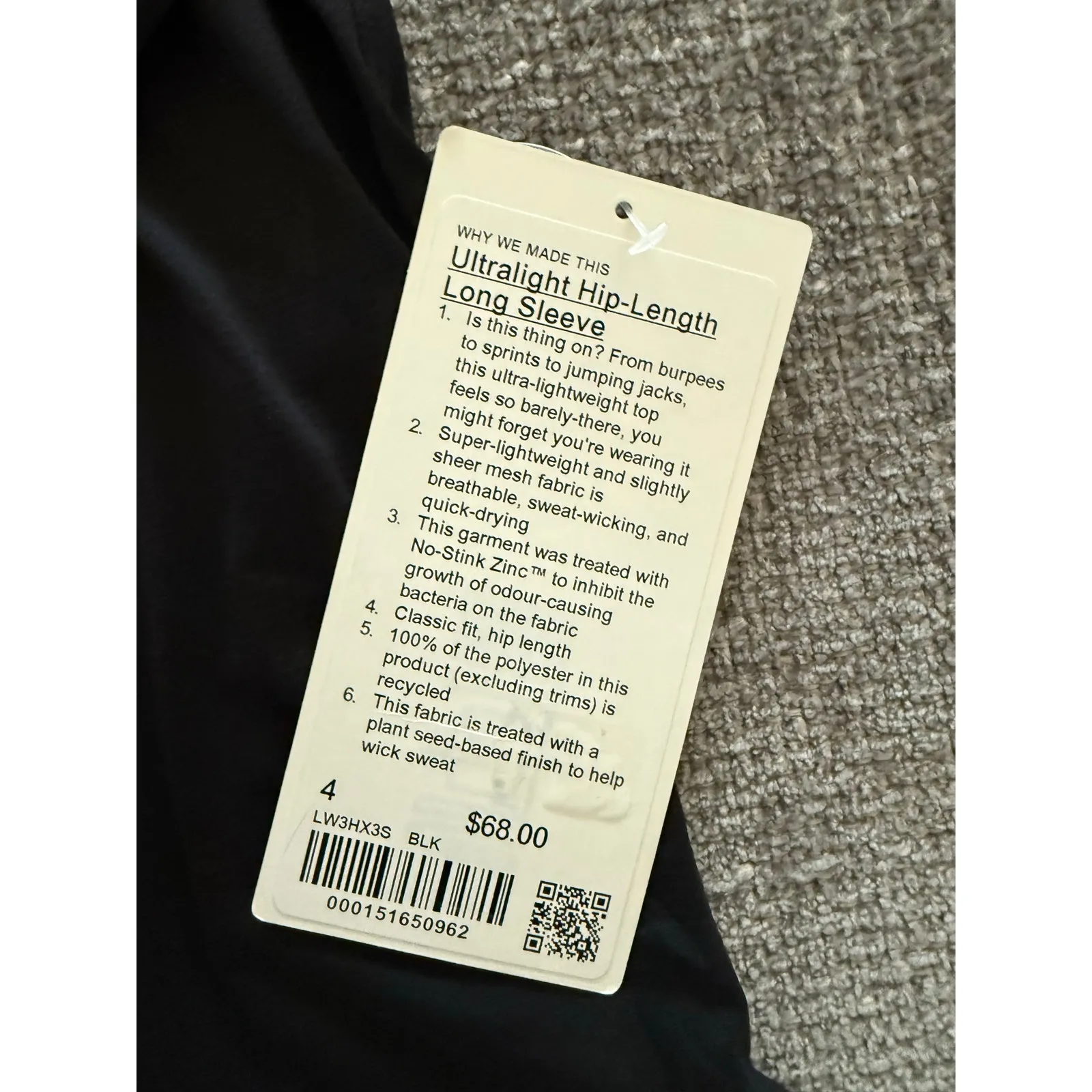 NWT Lululemon Bundle Hip Length Long Sleeve and Bra Size 4 Black - Image 4