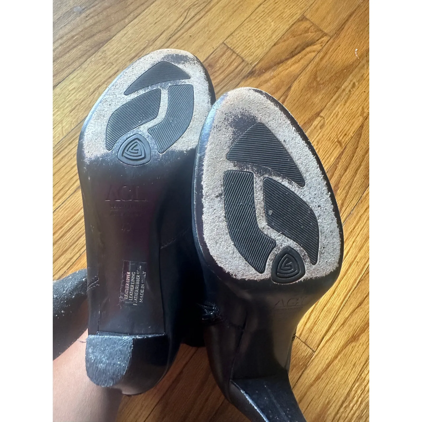 AGL (Attilio Giusti Leombruni) Black Leather Ankle Boots — Made in Italy Sz 40 - Image 6