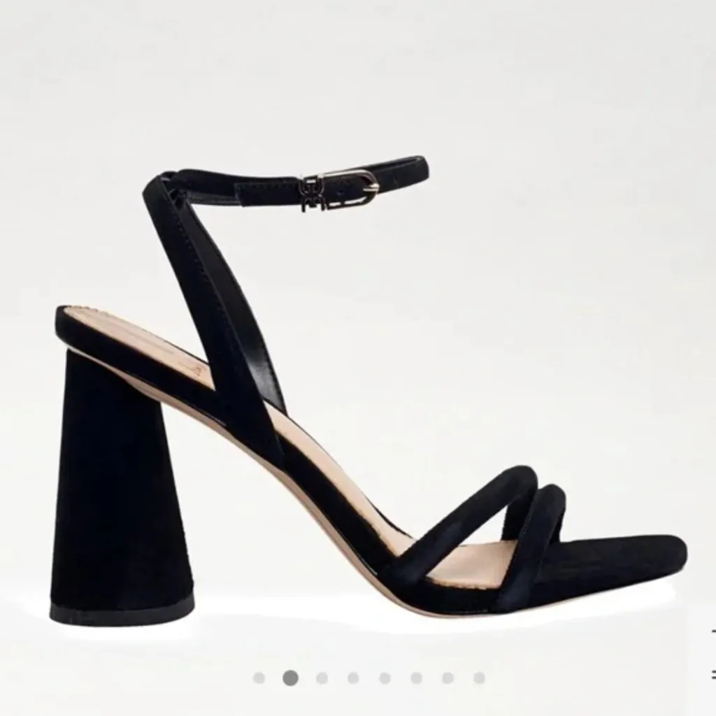 NWT Sam Edelman Kia Block Heel Sandal Black Suede Size 9.5 - Image 5
