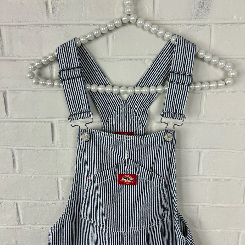 Dickies Striped Denim 100% Cotton Overalls Mini Dress Size XS - Image 4