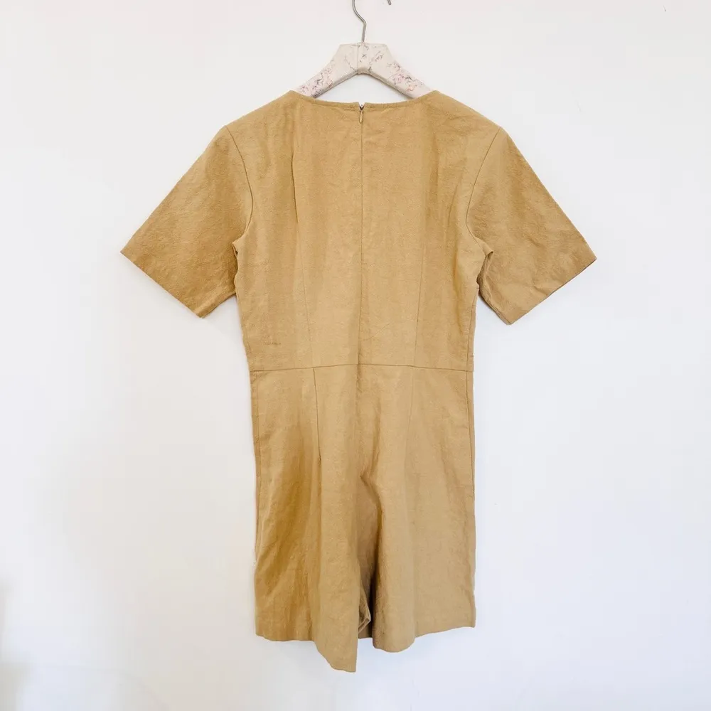 Ilana Kohn 100% cotton Tan Short Sleeve Romper Size 4 - Image 4