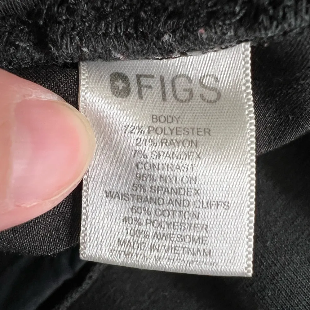 FIGS Scrub Pants Black Elastic Jogger Leg Drawstring Extra Small Women's - Image 6