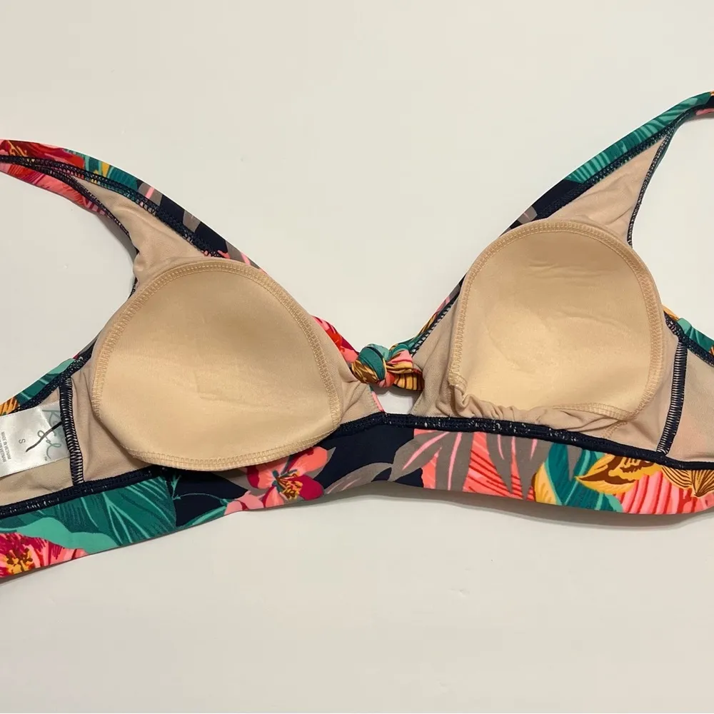 Kona Sol  Tie Front Tropical Floral Bikini Top NWOT S - Image 7